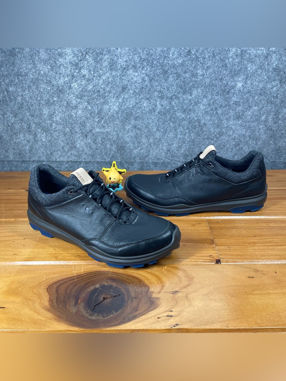 ECCO BIOM Hybrid 3 GTX Golf Shoes Mens 11 Black Blue Leather Spikeless 155804